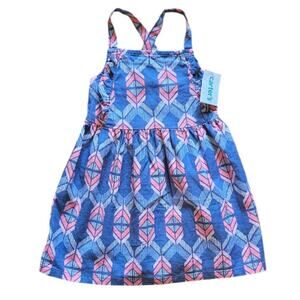 NEW! Carter's Toddler Girl Geometric Linen Criss Cross Strappy Dress Size 3T